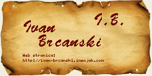 Ivan Brcanski vizit kartica